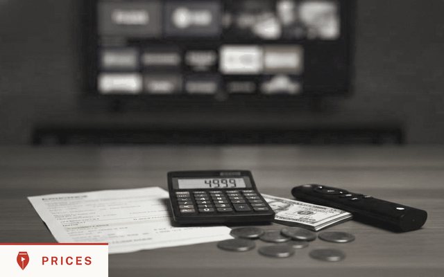 Vizwriting cover for "The cost of IPTV, worked out for one screen, five screens and a full year": an editorial black-and-white photograph with the article title